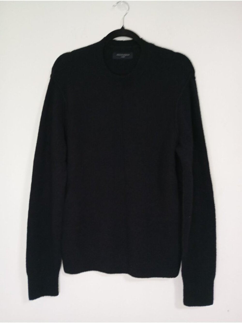 AllSaints Black Crewneck Sweater Mens Large Viscose Wool Blend